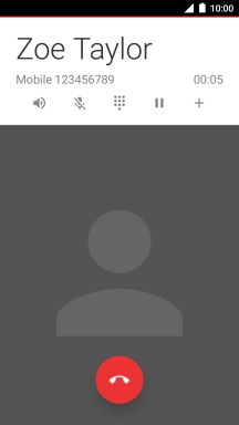 Press the end call icon.