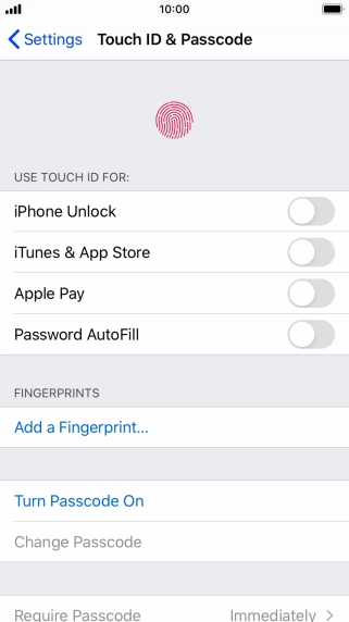 Press Add a Fingerprint... and follow the instructions on the screen to add your fingerprint.