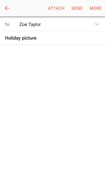 Press the text input field and write the text for your email message.