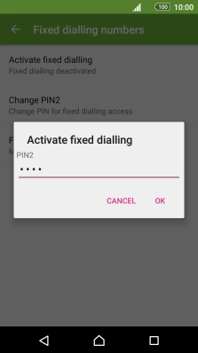 Key in your PIN2 and press OK.