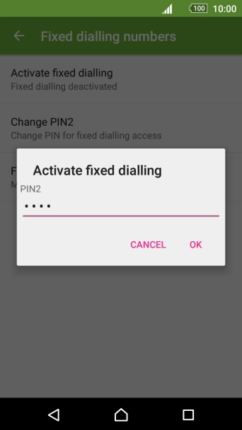 Key in your PIN2 and press OK.