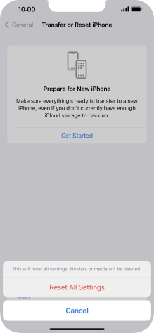 Press Reset All Settings.