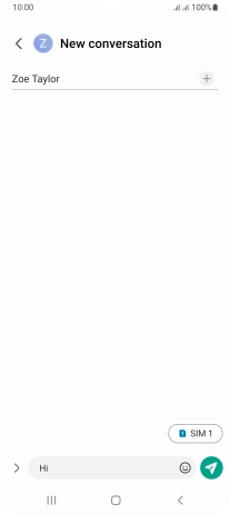 Press the send icon when you've finished your text message.