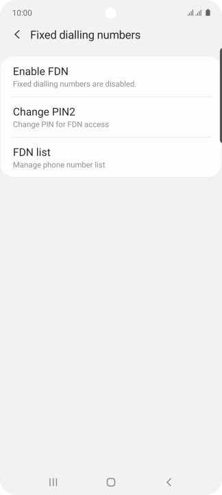 Press Enable FDN.