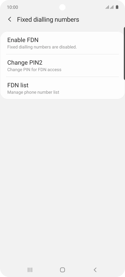 Press Enable FDN.