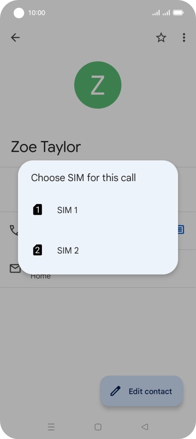 Press the required SIM.