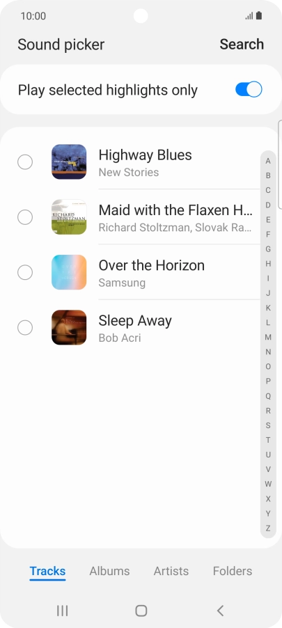 Press the required ring tones to hear them.