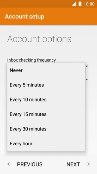 Press the required setting.