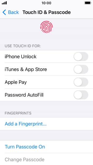 Press Add a Fingerprint... and follow the instructions on the screen to add your fingerprint.