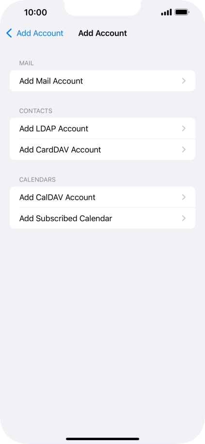 Press Add Mail Account.