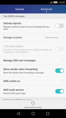 Press SMS centre no..