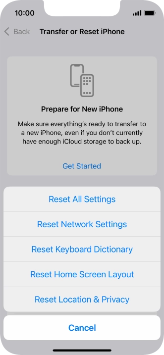 Press Reset All Settings.