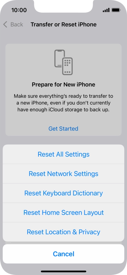 Press Reset All Settings.