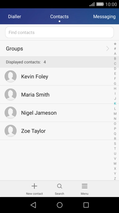 Press New contact.