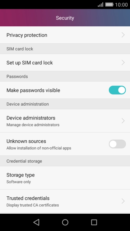 Press Set up SIM card lock.