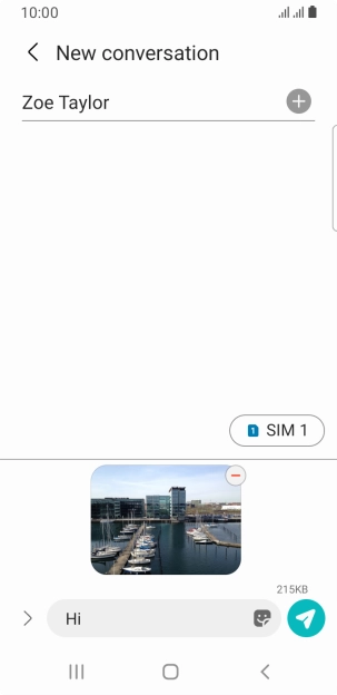 Press the send icon when you've finished your picture message.