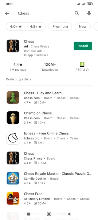 Press the required app.