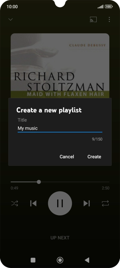 Key in a name for the playlist and press Create.