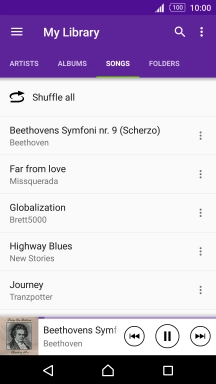 Press the song title.