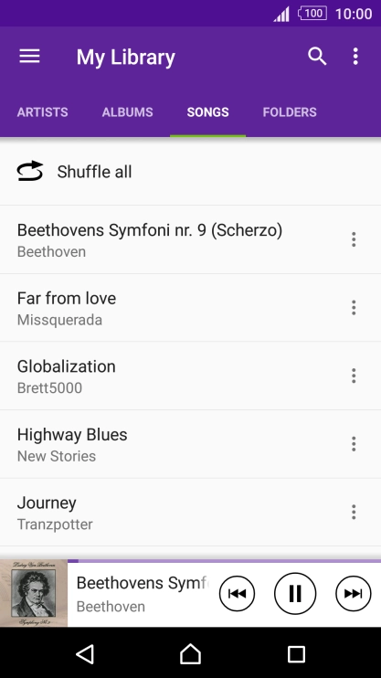 Press the song title.