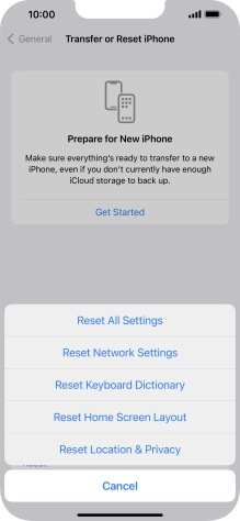 Press Reset All Settings.