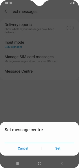 Key in +35387699989 and press Set.