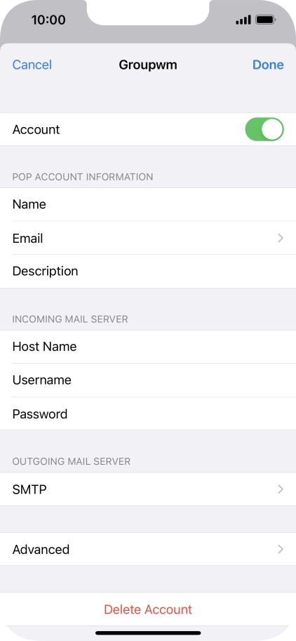 Press SMTP.