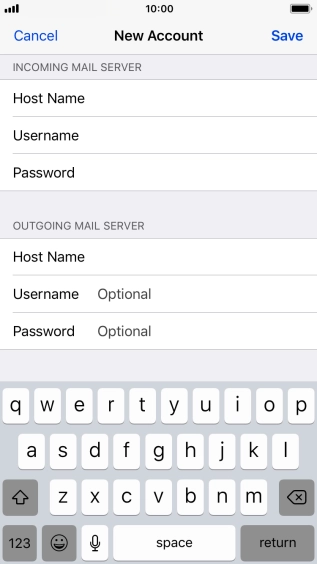 Press Save. Your email account has now been set up. To select more settings for incoming and outgoing server, proceed with the following steps.