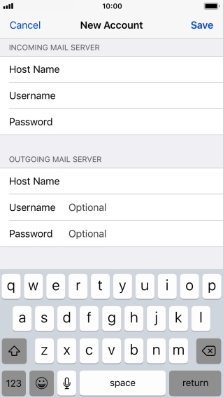Press Save. Your email account has now been set up. To select more settings for incoming and outgoing server, proceed with the following steps.