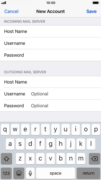 Press Save. Your email account has now been set up. To select more settings for incoming and outgoing server, proceed with the following steps.