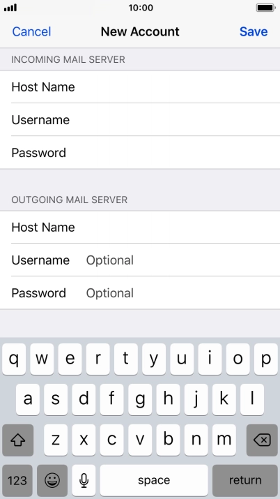 Press Save. Your email account has now been set up. To select more settings for incoming and outgoing server, proceed with the following steps.