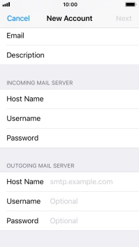 Press Host Name and key in mail.vodafone.ie.