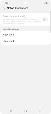 Press the required network.