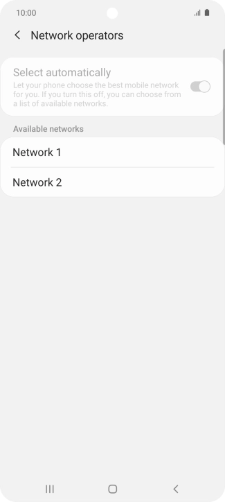 Press the required network.