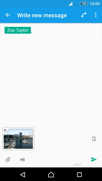 Press the send icon when you've finished your picture message.