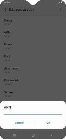 Key in mms.vodafone.net and press OK.