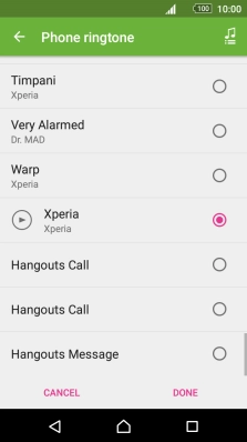 Press the add ring tone icon and go to the required ring tone.