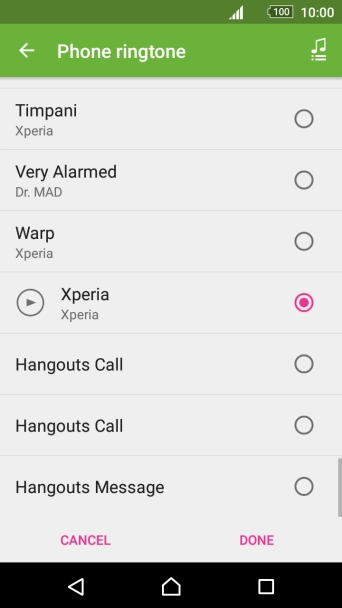 Press the add ring tone icon and go to the required ring tone.