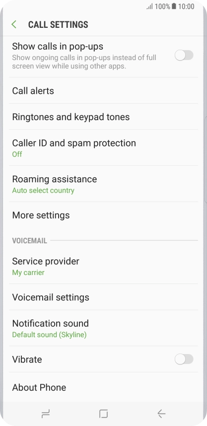 Press Voicemail settings.