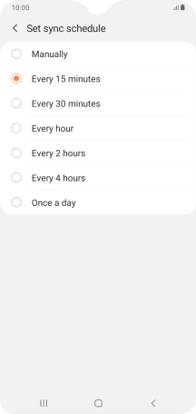 Press the required setting.