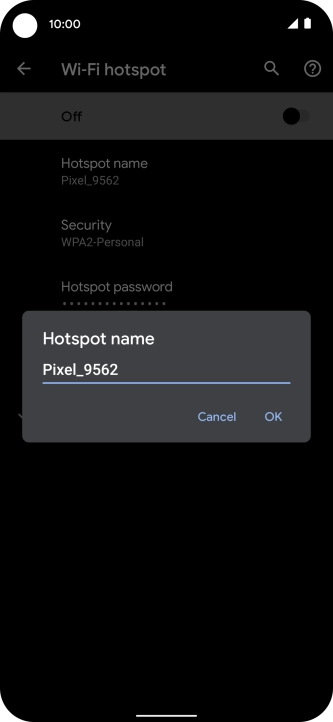 Key in the required Wi-Fi hotspot name and press OK.