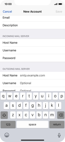 Press Host Name and key in mail.vodafone.ie.