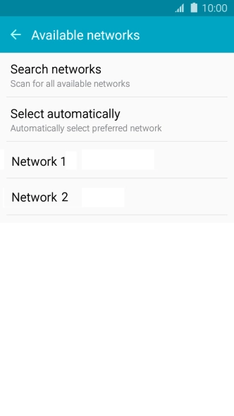 Press the required network.