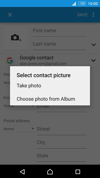 Press Choose photo from Album and go to the required folder.