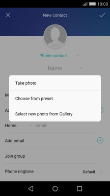 Press Select new photo from Gallery and go to the required folder.