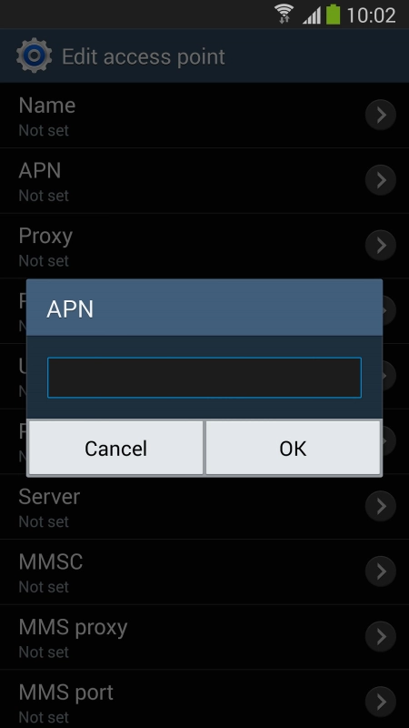 Key in mms.vodafone.net and press .