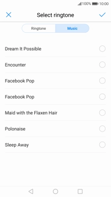 Press the required ring tone.