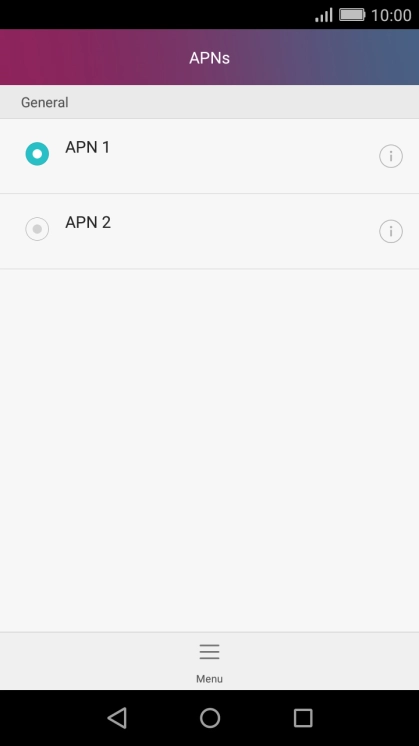 Press the field next to the required data connection to activate it.