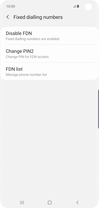 Press Disable FDN.