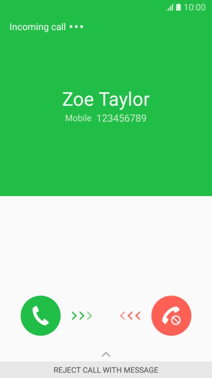 Press and drag the accept call icon right.